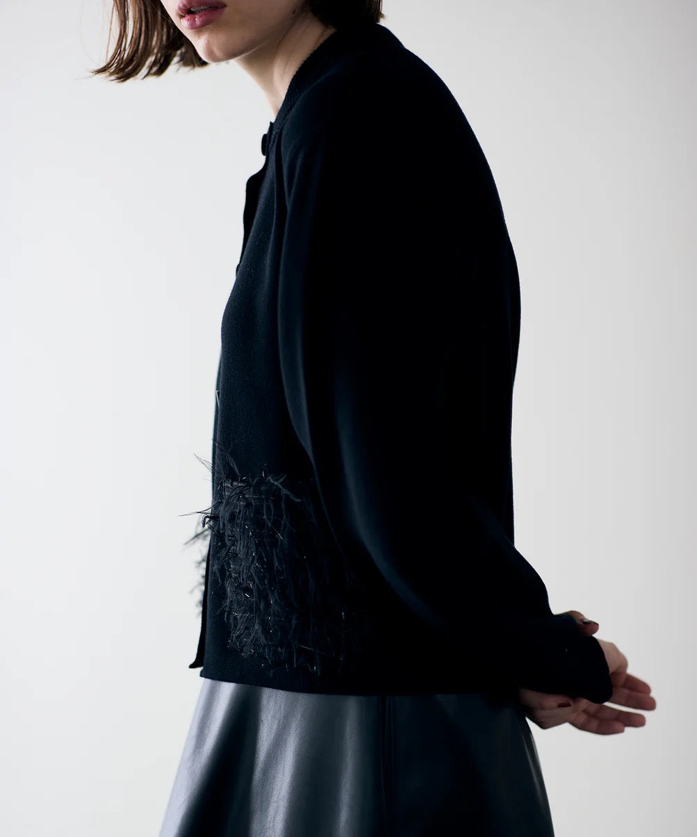 sheer fringe cocoon cardigan