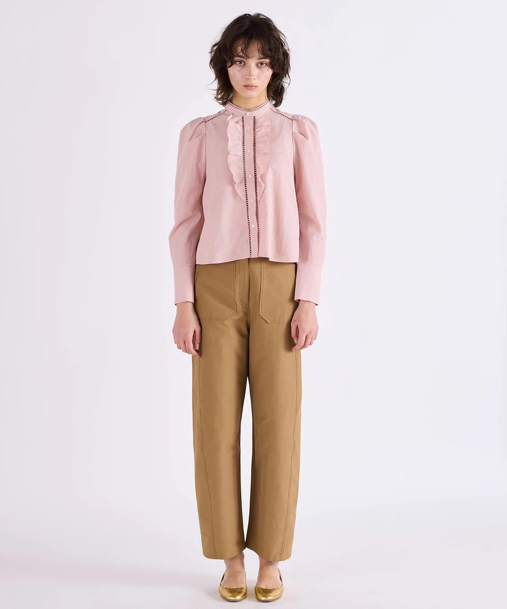 modern sleeve jabot blouse