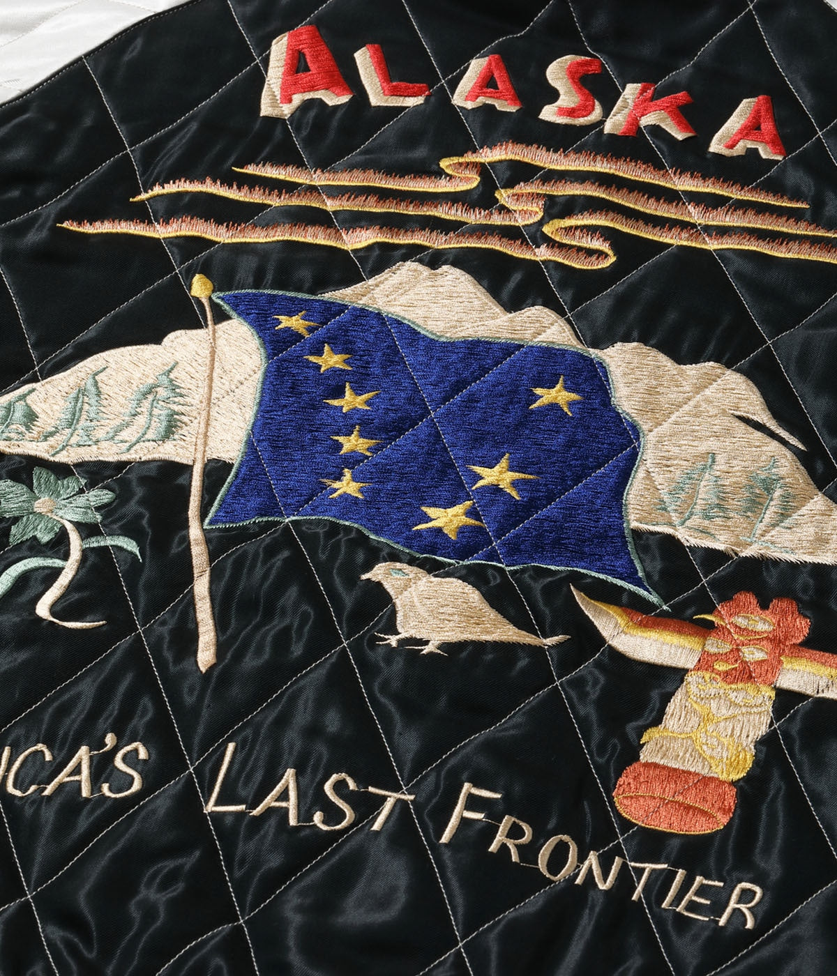 Late 1950s Style Velveteen Souvenir Jacket “MOUNTAIN GOAT” × “ALASKAN FLAG” TT15544-128