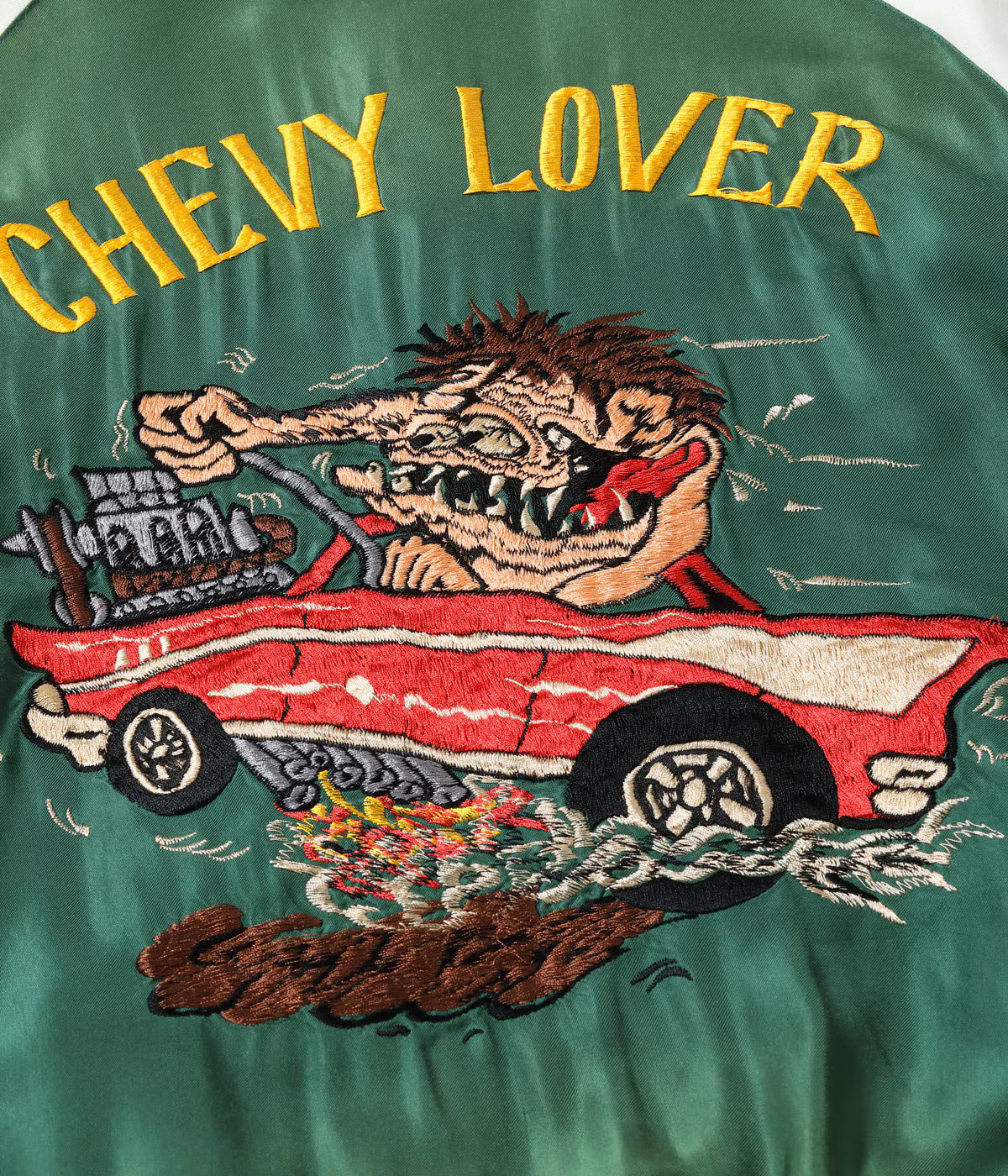 Mid 1950s Style Acetate Souvenir Jacket “TIGER HEAD” × “CHEVY LOVER” (AGING MODEL)TT15878-119