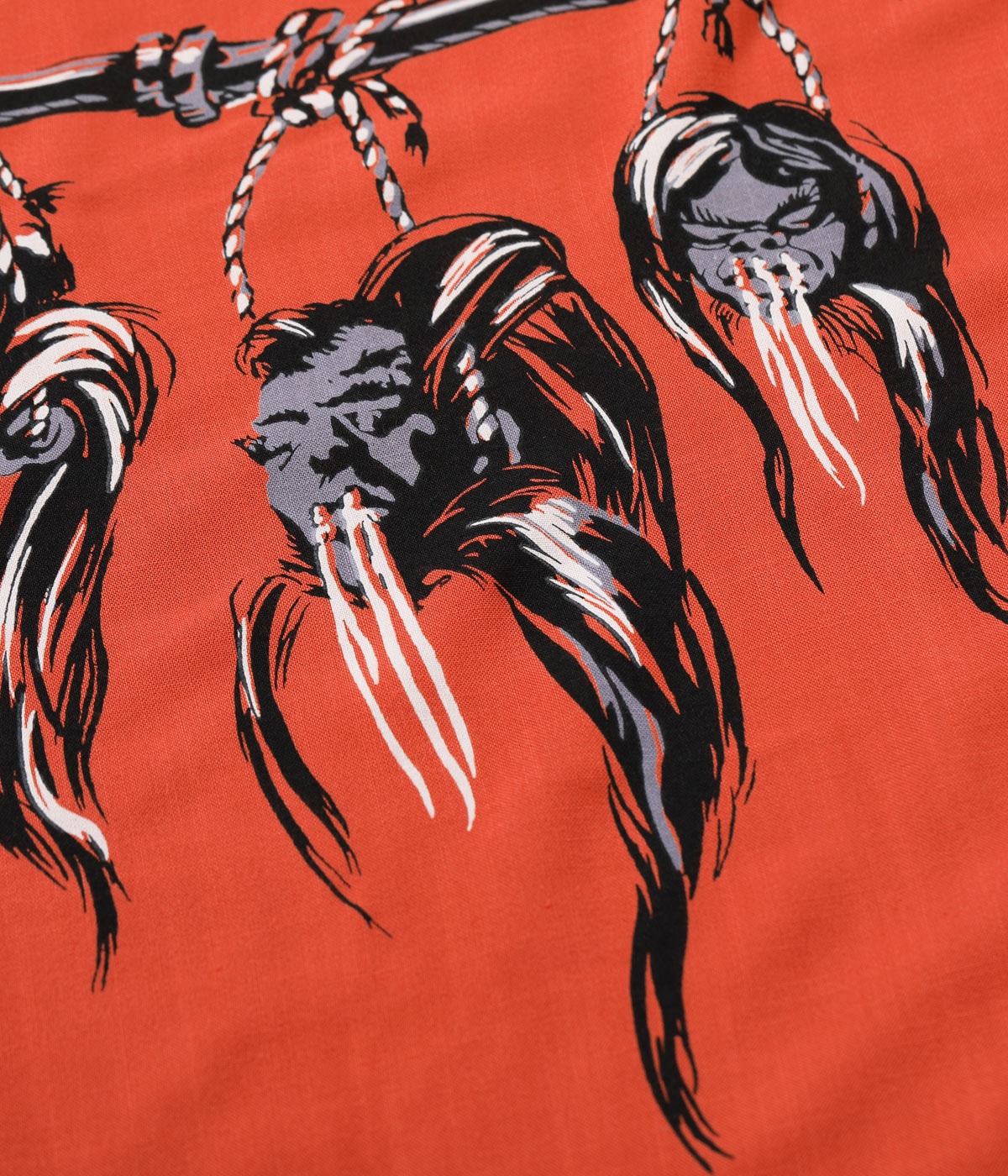 HOPSACK RAYON OPEN SHIRT “SHRUNKEN HEAD” SH39705