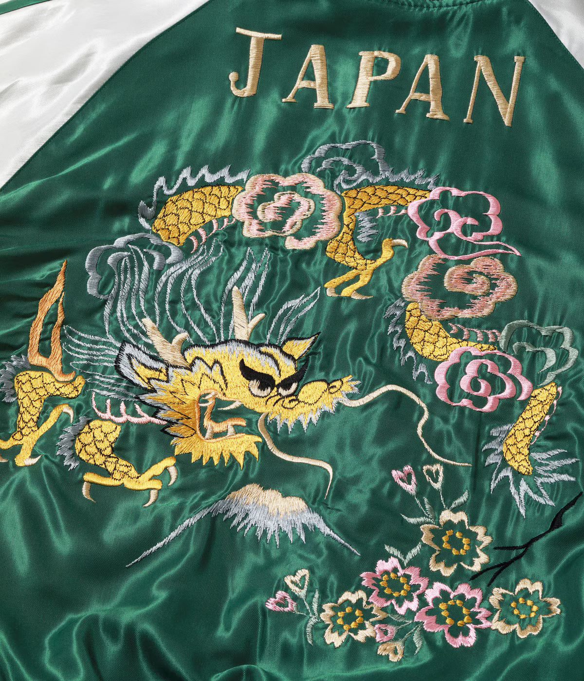 Mid 1950s Style Velveteen (Two-tone) × Acetate Souvenir Jacket “WHITE TIGER” × “GOLD DRAGON” TT15975-119