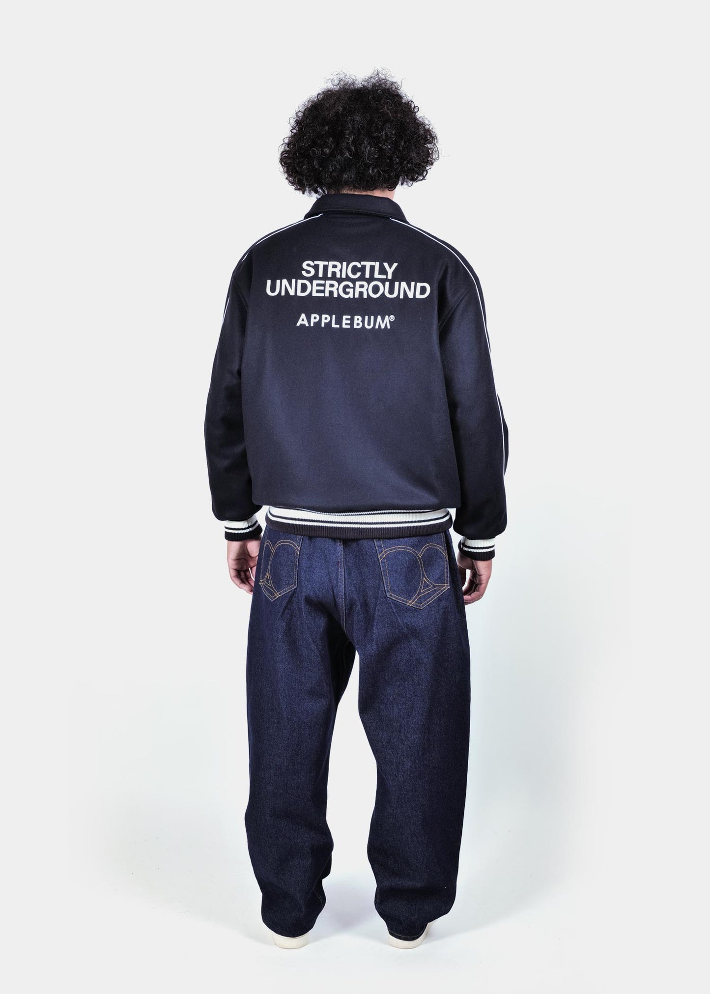 Collared Melton Stadium Jacket