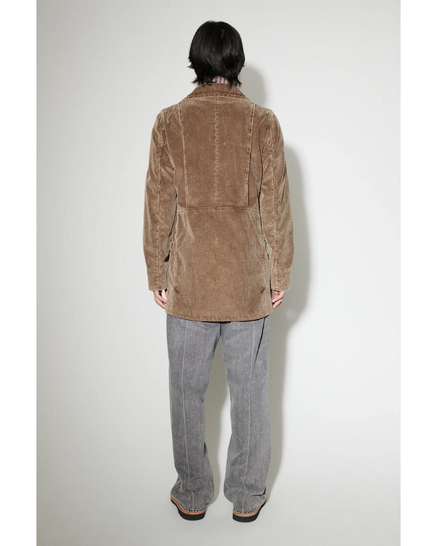 CROPPED BIKER TRENCH  BROWN ENZYME CORD