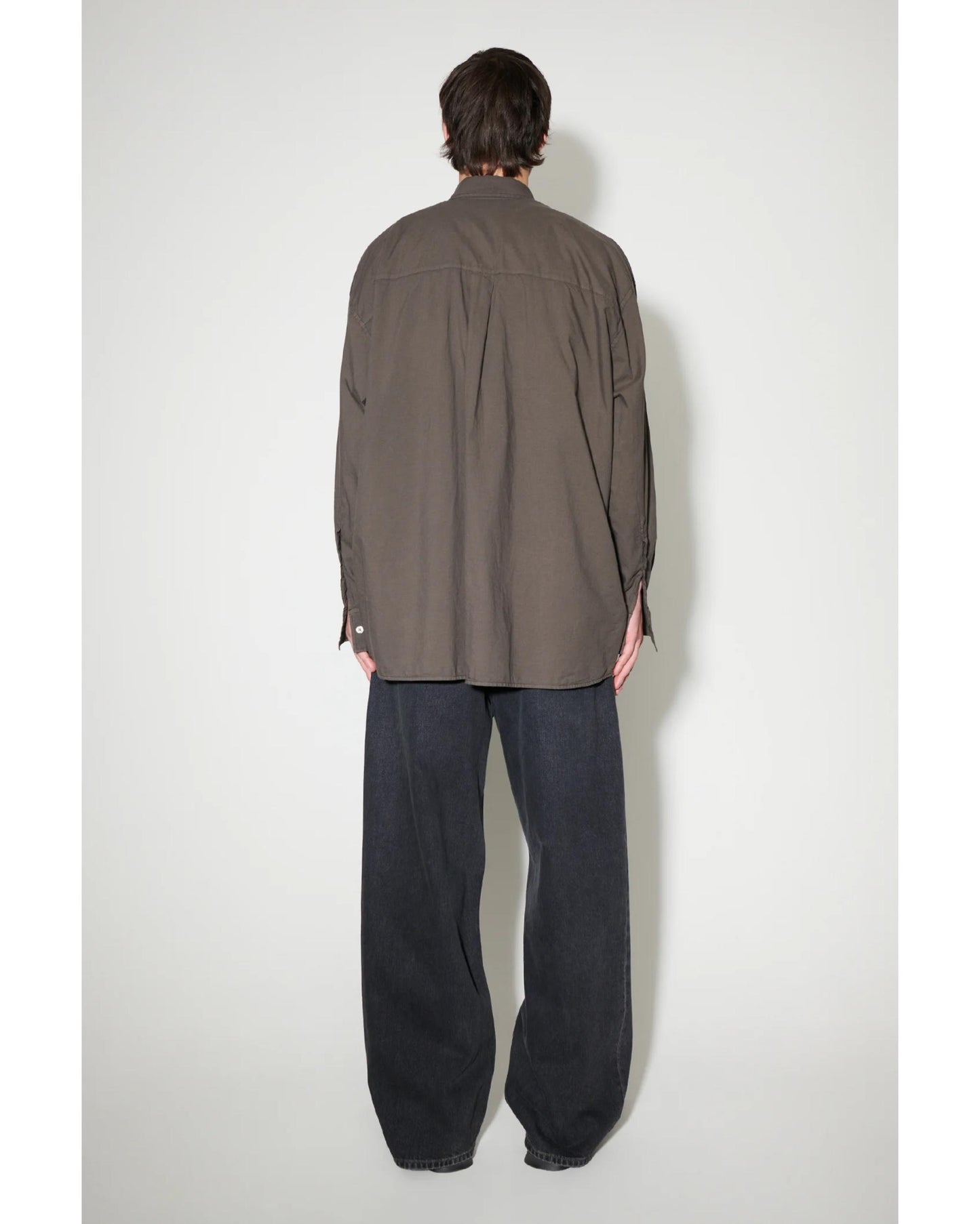 BORROWED BD SHIRT Faded Brown Cotton Voile