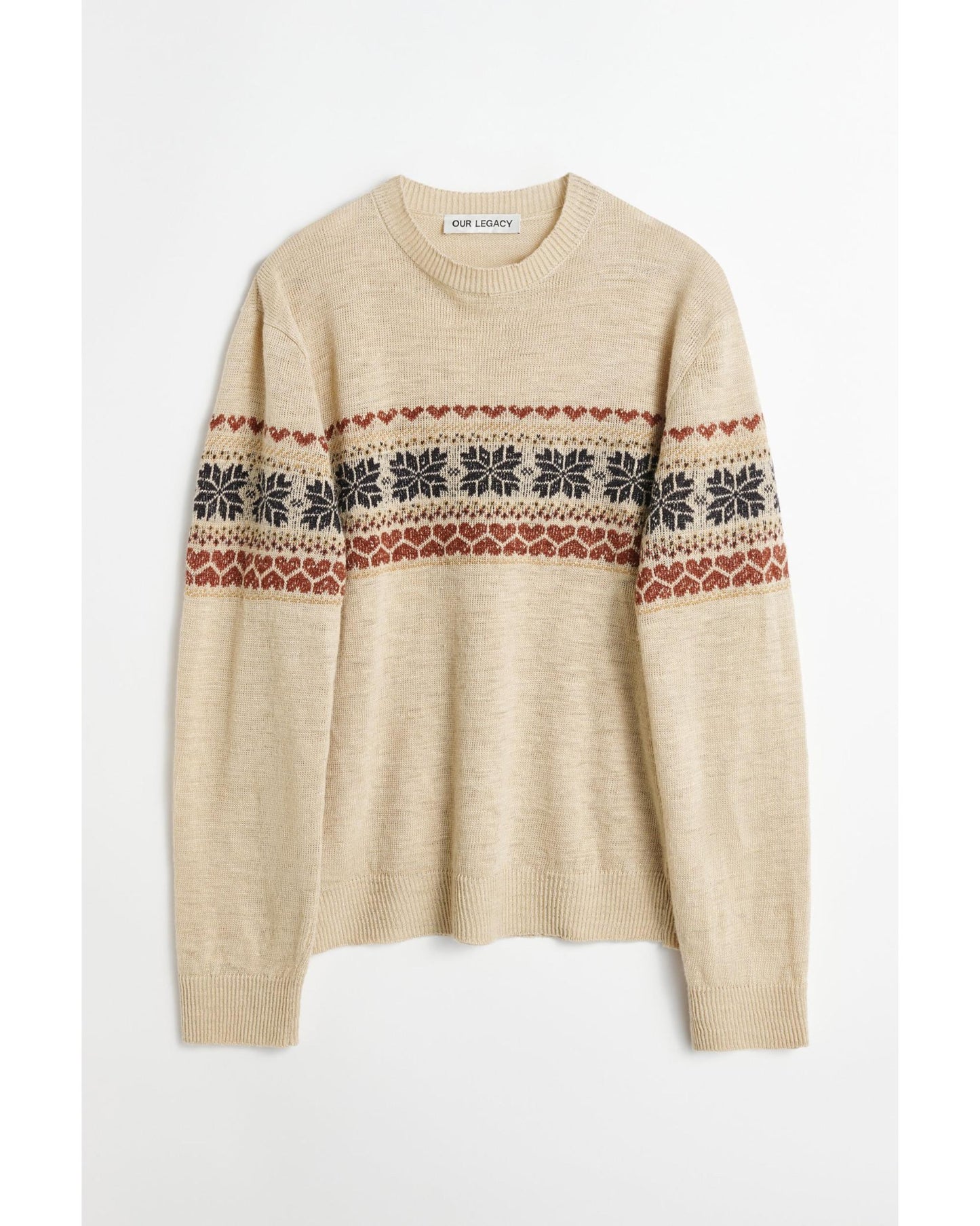 BASE ROUNDNECK SNOW FAIRISLE HEMP