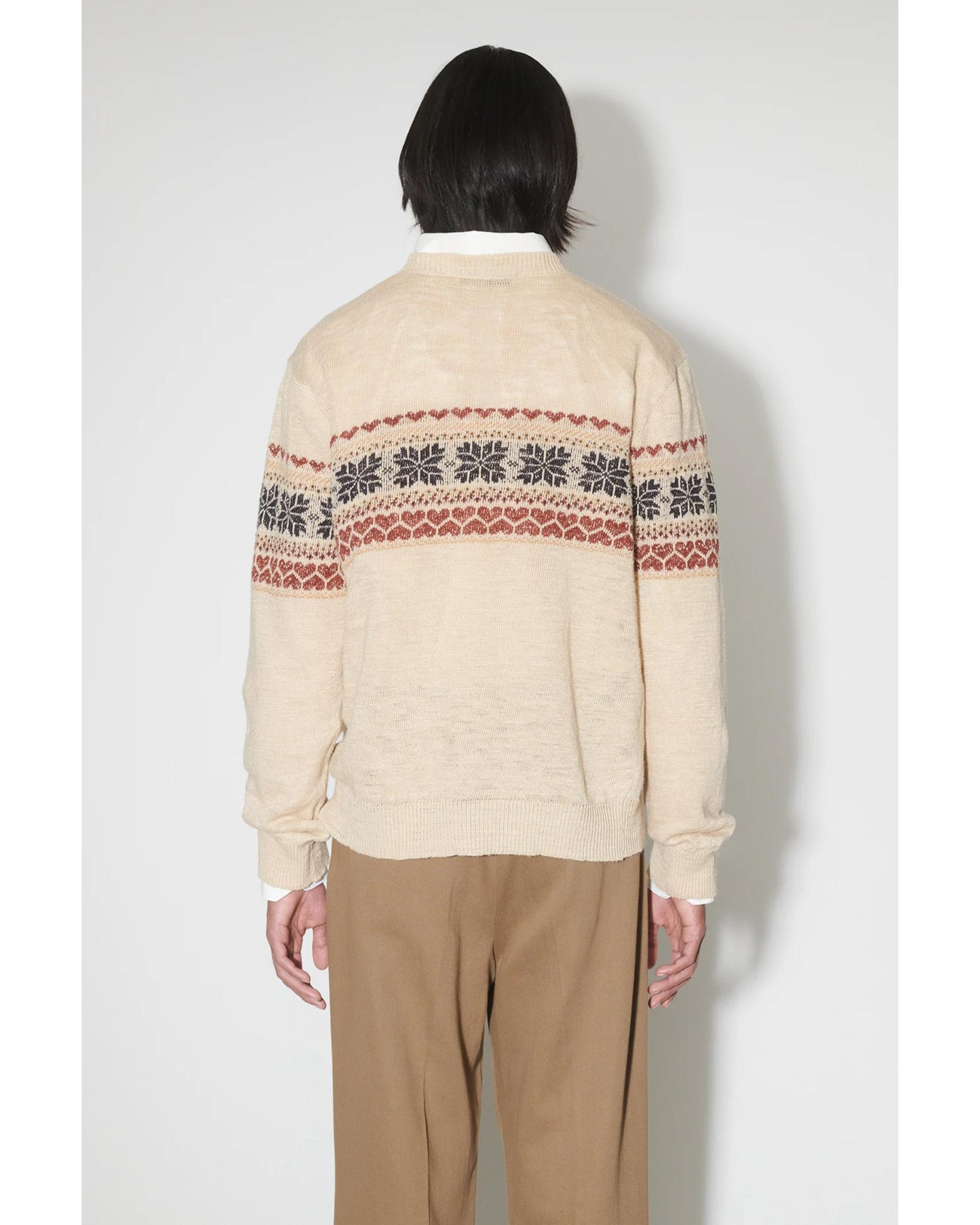 BASE ROUNDNECK SNOW FAIRISLE HEMP