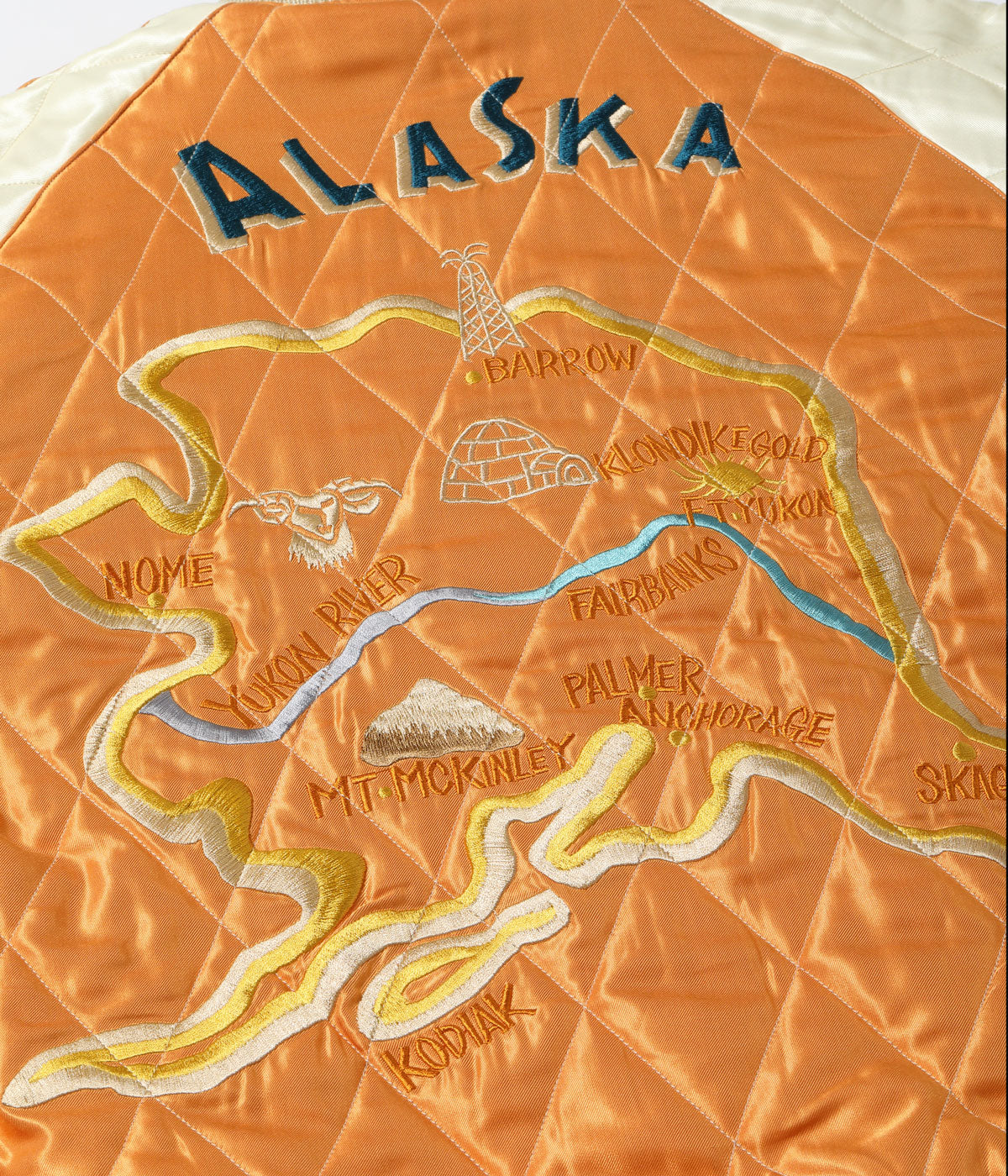 Late 1950s Style Velveteen Souvenir Jacket “POLAR BEAR” × “ALASKA MAP” TT15792-119