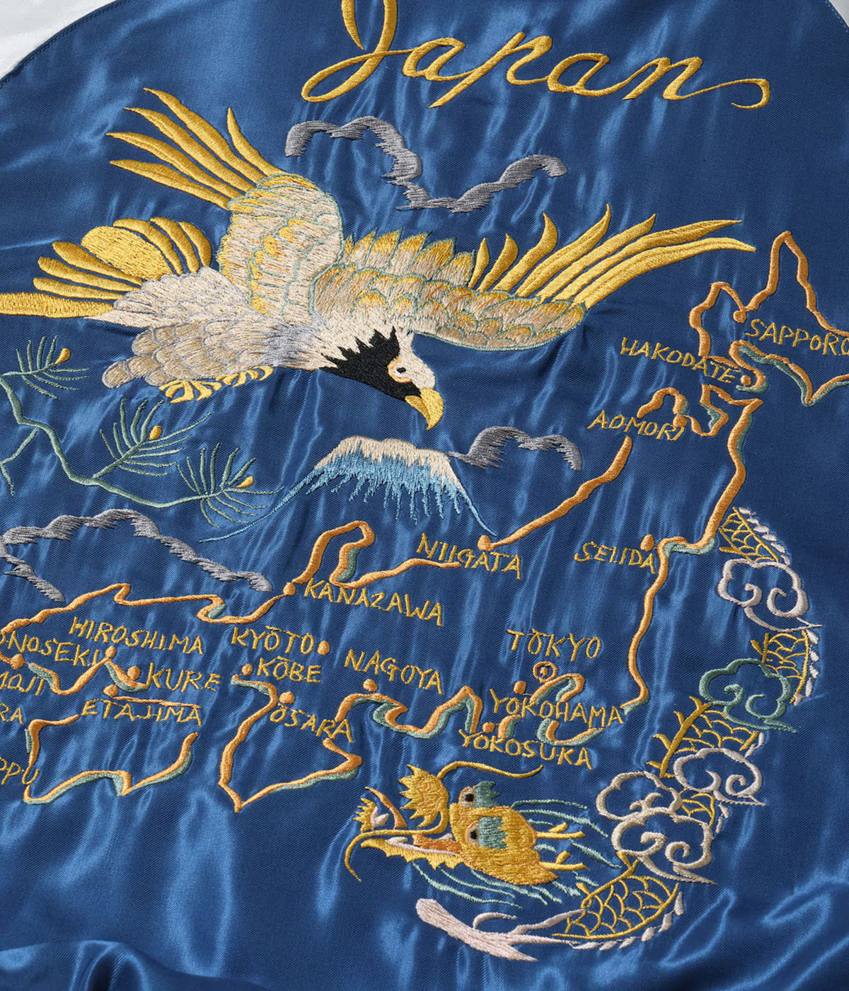 Mid 1950s Style Velveteen Souvenir Jacket “GOLD DRAGON & GOLD TIGER” × “JAPAN MAP”