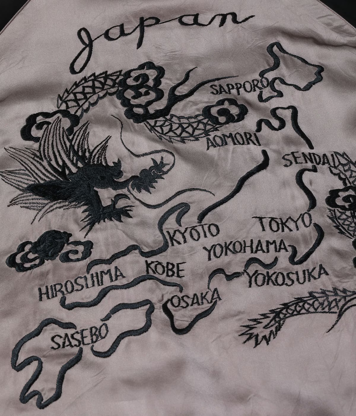 Late 1940s Style Acetate Souvenir Jacket KOSHO & CO. Special Edition “WHITE TIGER” × “JAPAN MAP” TT15912-119