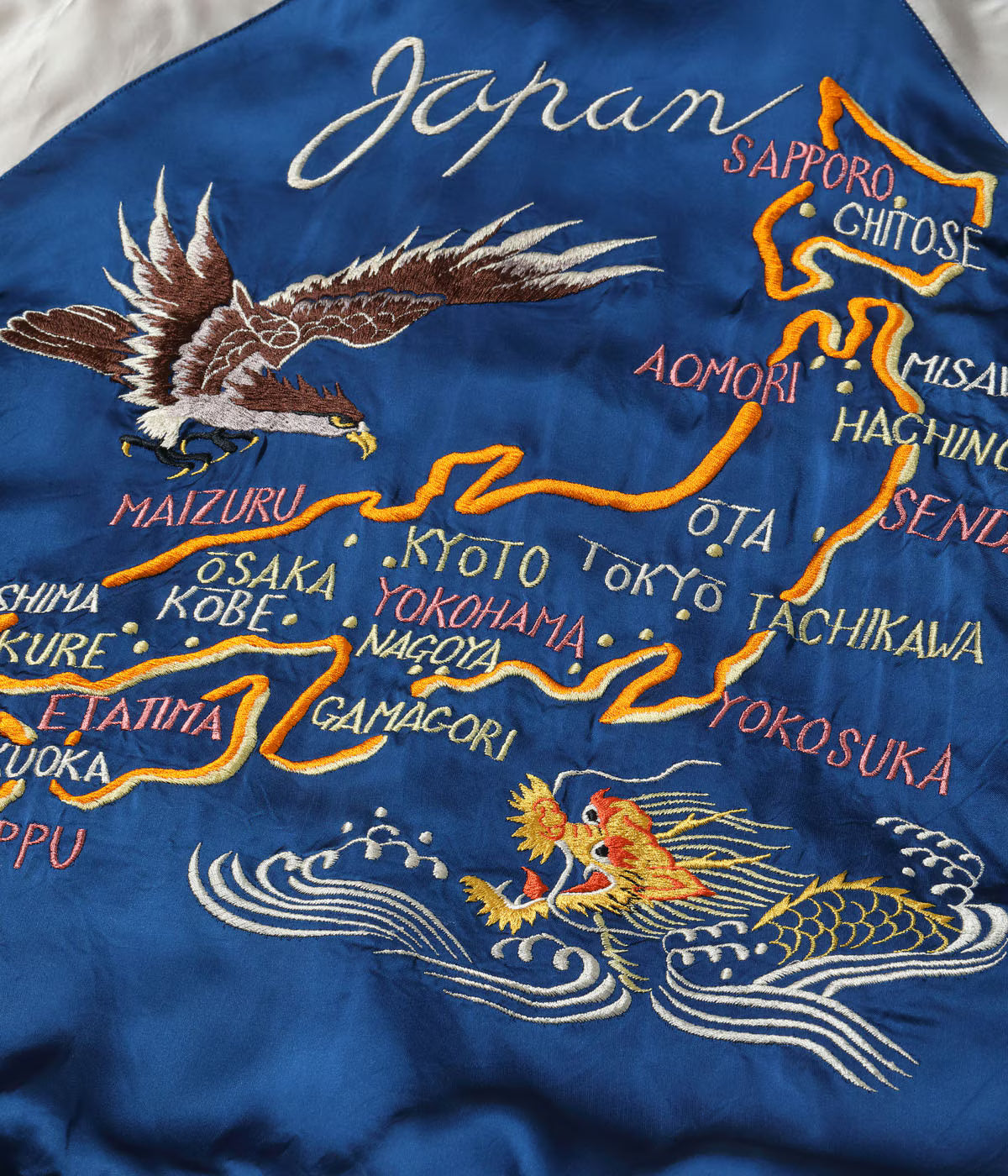 Late 1940s Style Acetate Souvenir Jacket KOSHO&CO. Special Edition "EAGLE & DRAGON" × "JAPAN MAP" TT15911-159