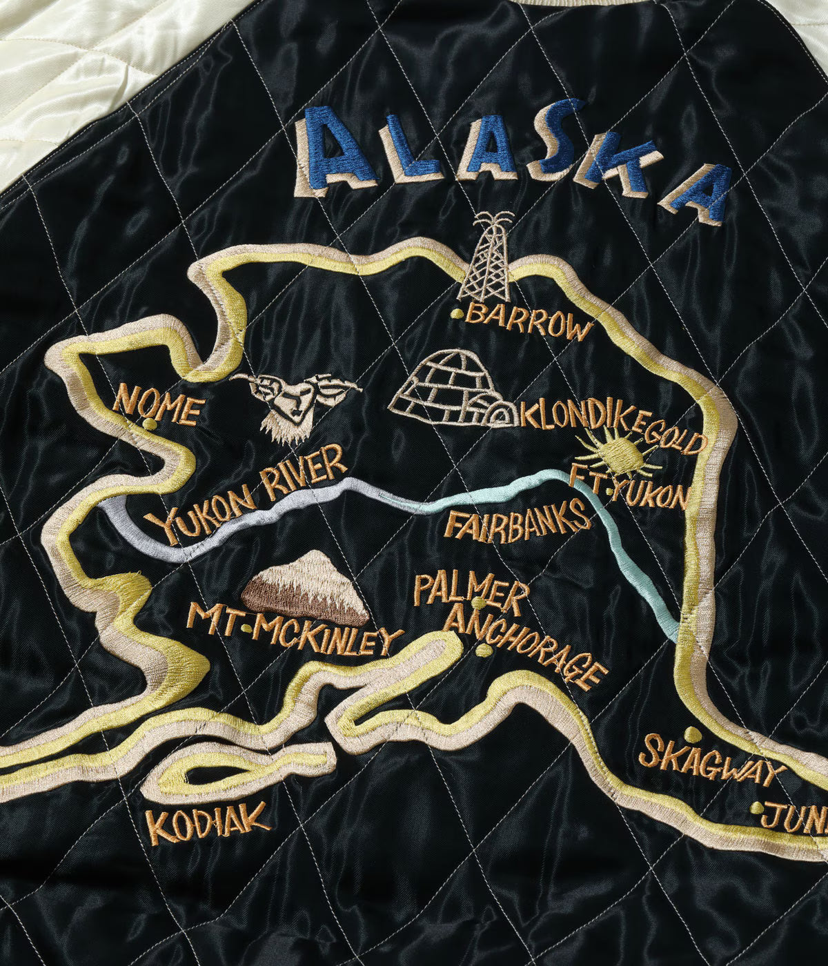 Late 1950s Style Velveteen Souvenir Jacket “POLAR BEAR” × “ALASKA MAP”TT15974-145