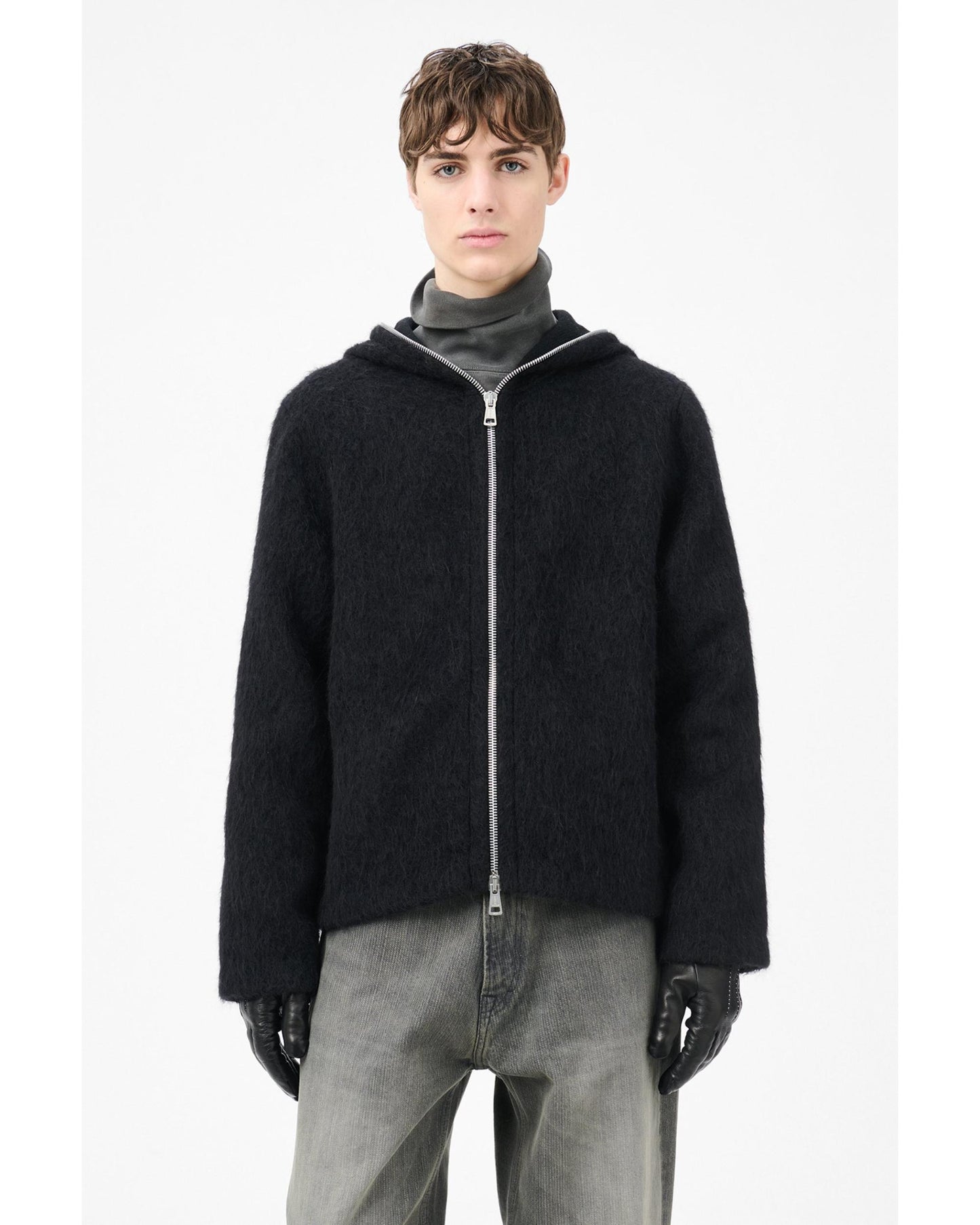 FULL ZIP HOOD  BLACK