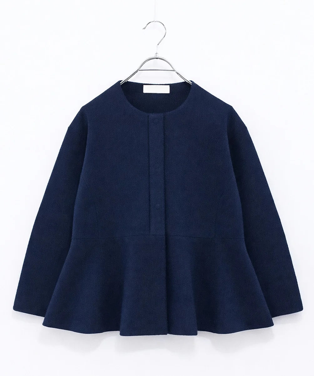 paper knit embroidery peplum jacket