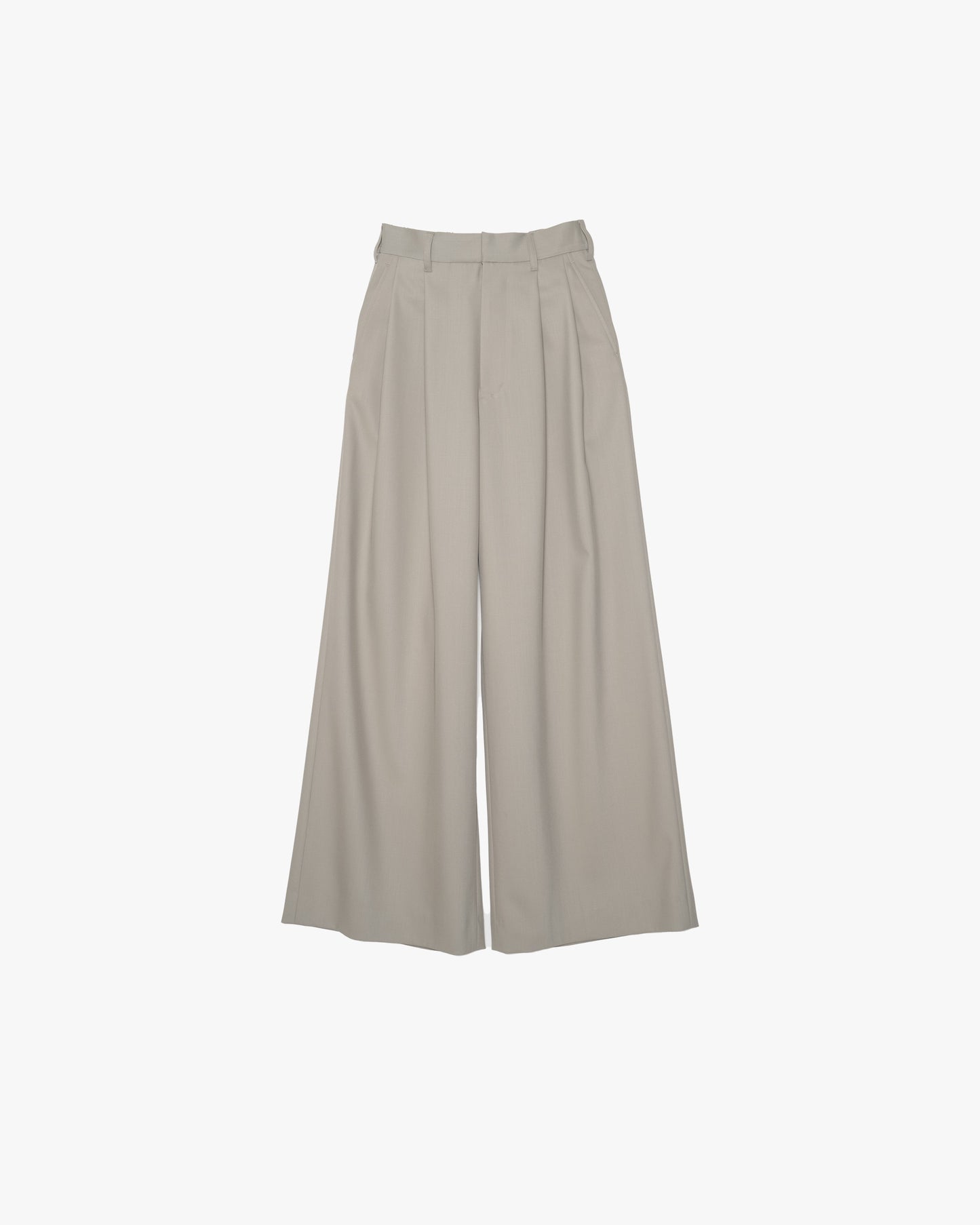 Techno Wool Nylon Two Tuck Wide Pants