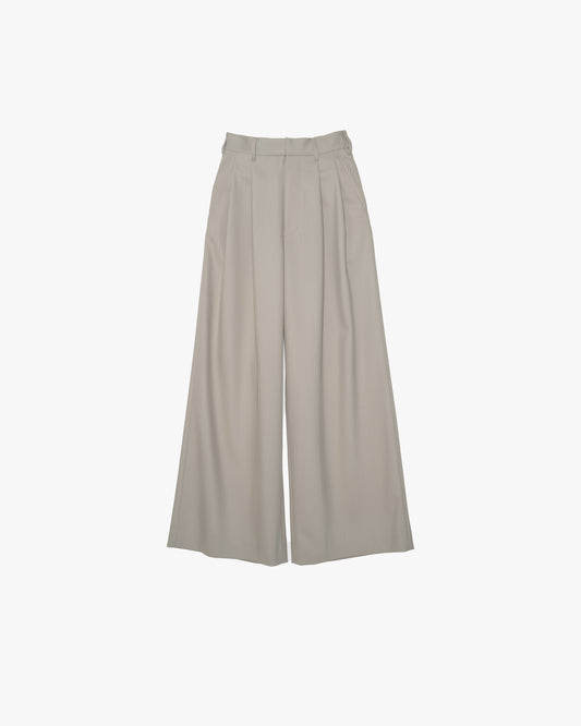 Techno Wool Nylon Two Tuck Wide Pants