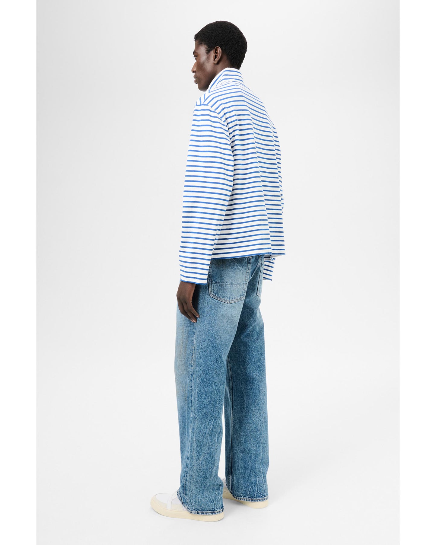 SHRUNKEN FULLZIP POLO Genova Stripe