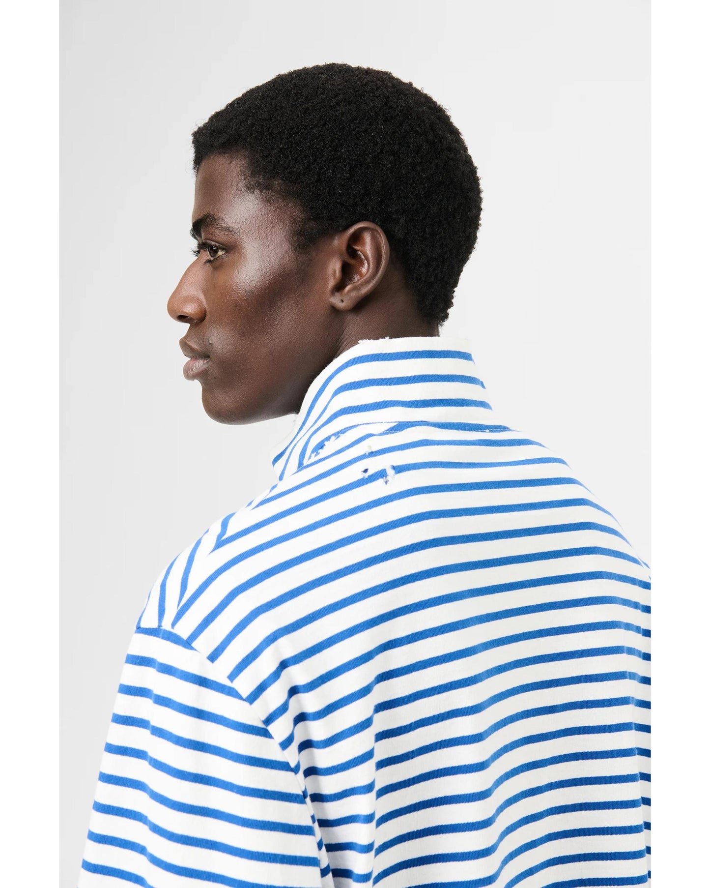 SHRUNKEN FULLZIP POLO Genova Stripe