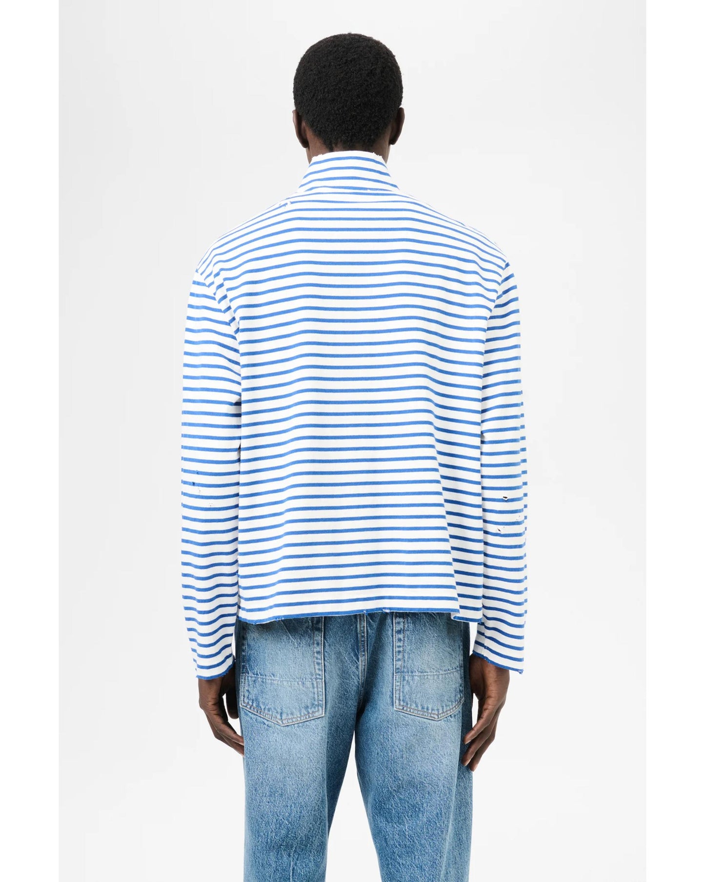 SHRUNKEN FULLZIP POLO Genova Stripe