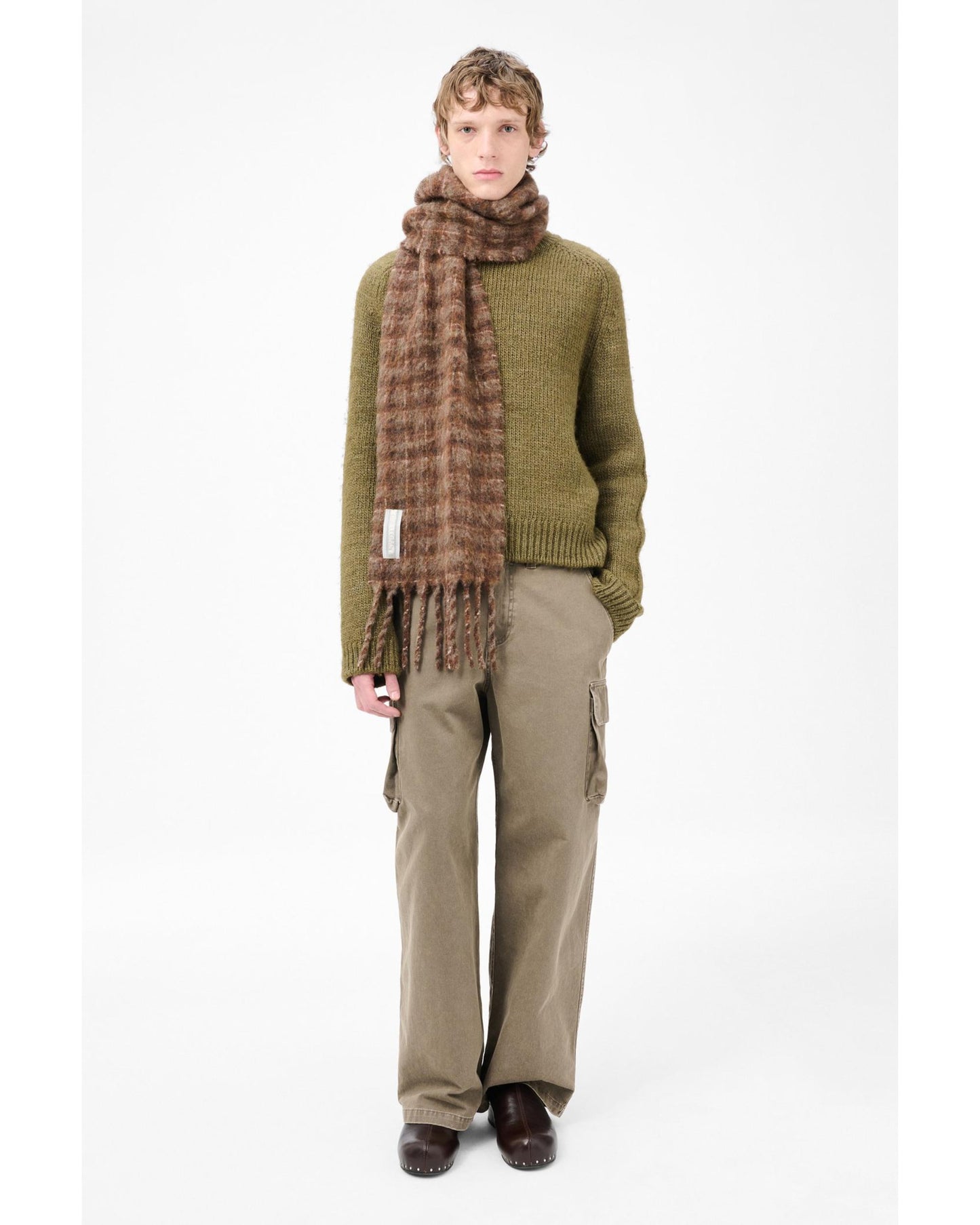 ESTATE SCARF  BROWN CHECK