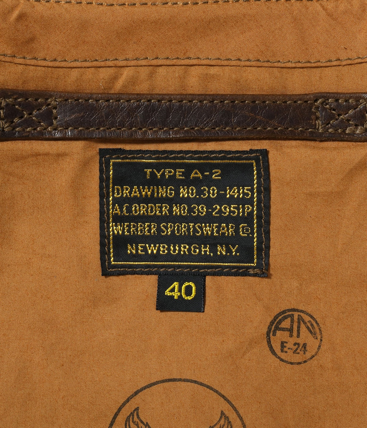 Type A-2 “WERBER SPORTSWEAR CO. ORDER No. 39-2951P” BR80646