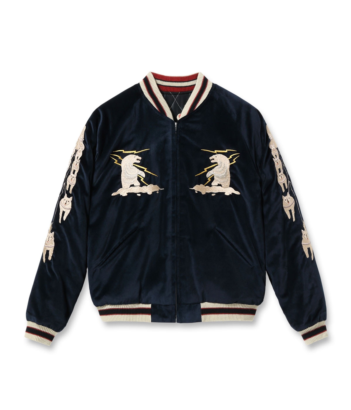 Late 1950s Style Velveteen Souvenir Jacket “MOUNTAIN GOAT” × “ALASKAN FLAG” TT15544-128