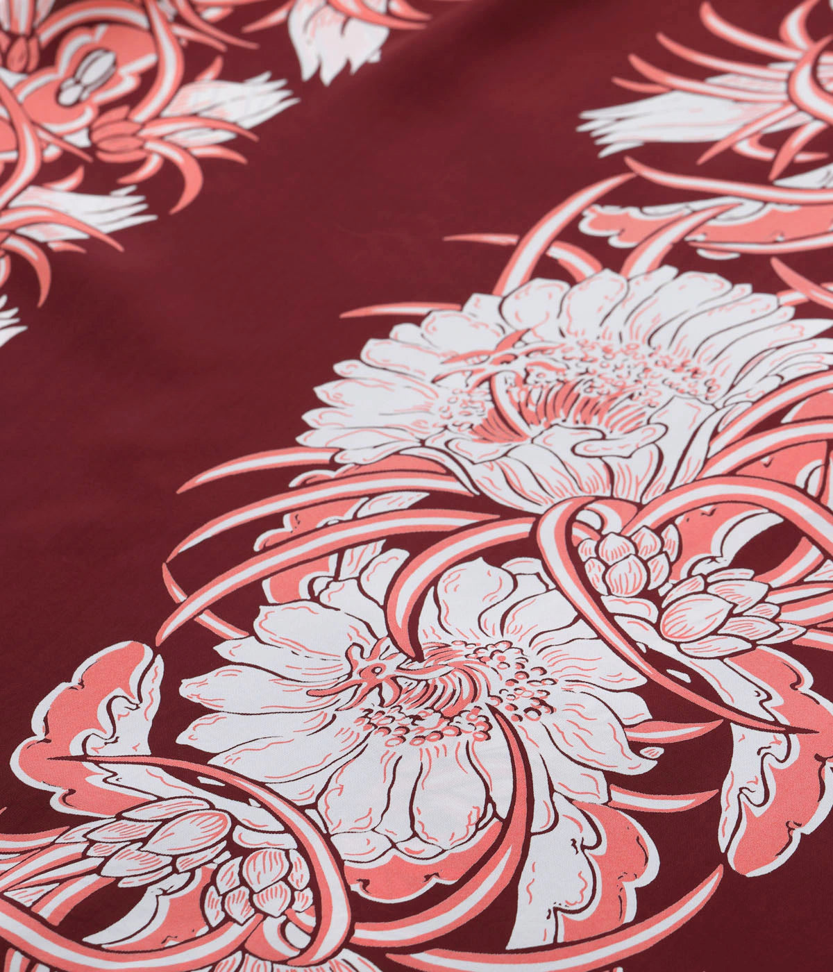 RAYON HAWAIIAN SHIRT “NIGHT BLOOMING CEREUS BORDER”SS39612
