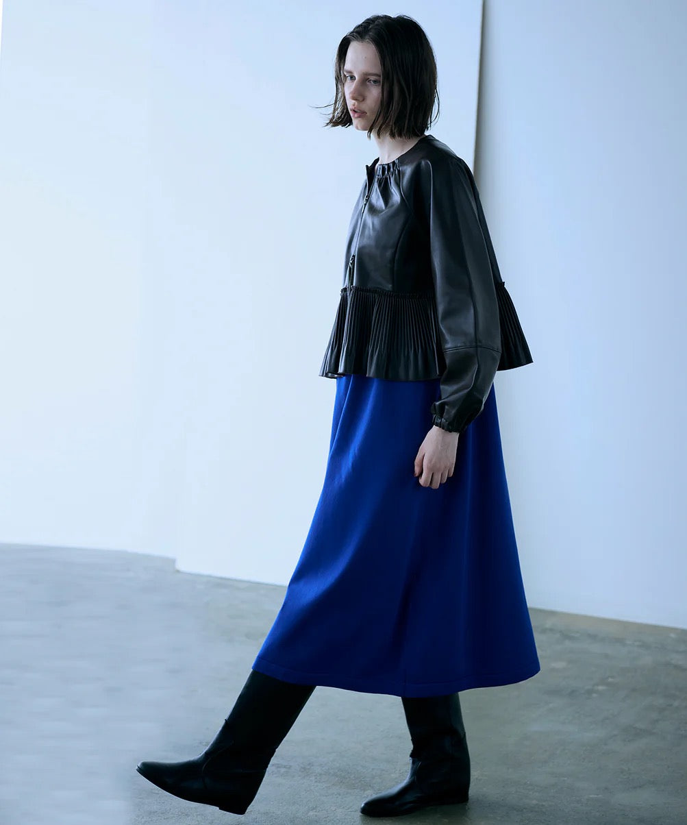 eco leather pleats jacket