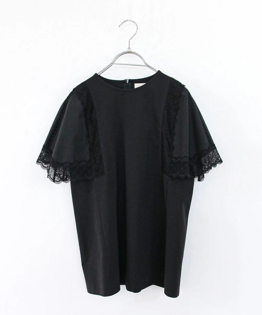 laced handkerchief sleeve cut-sew