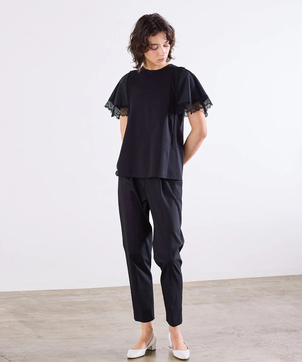 laced handkerchief sleeve cut-sew