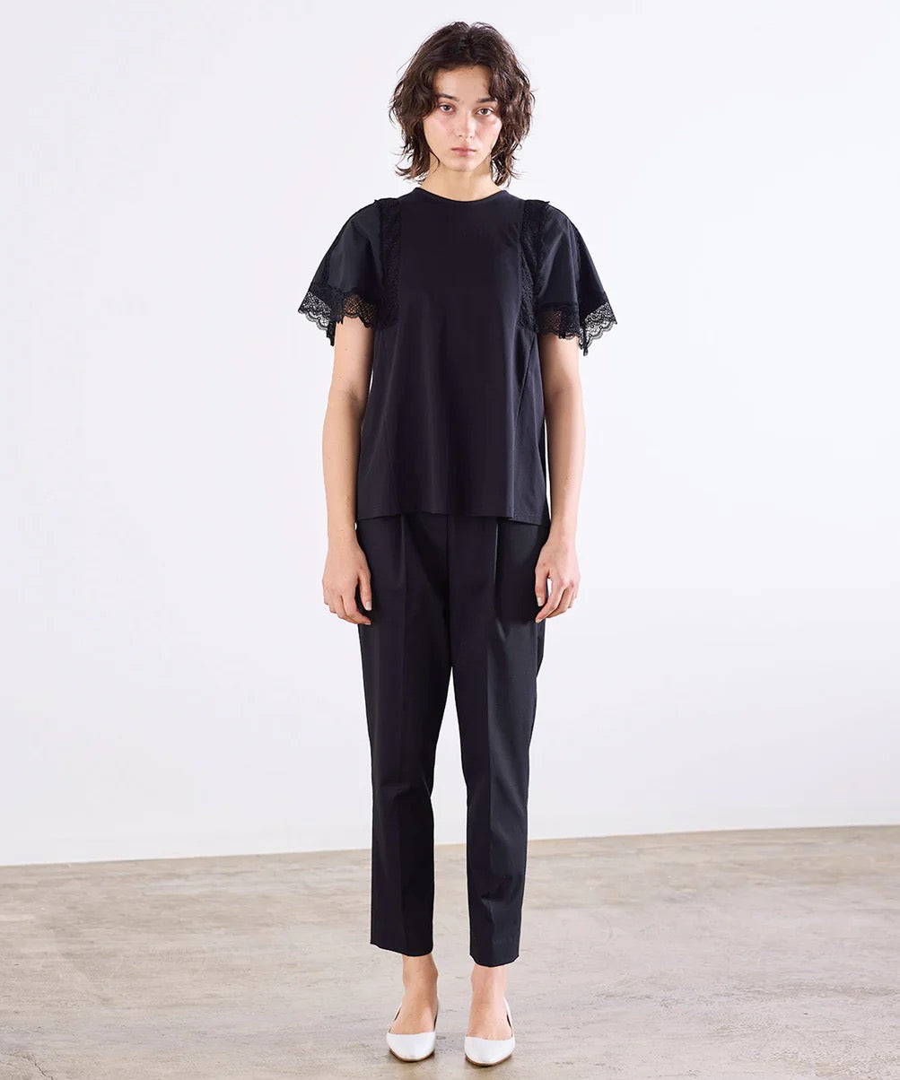 laced handkerchief sleeve cut-sew