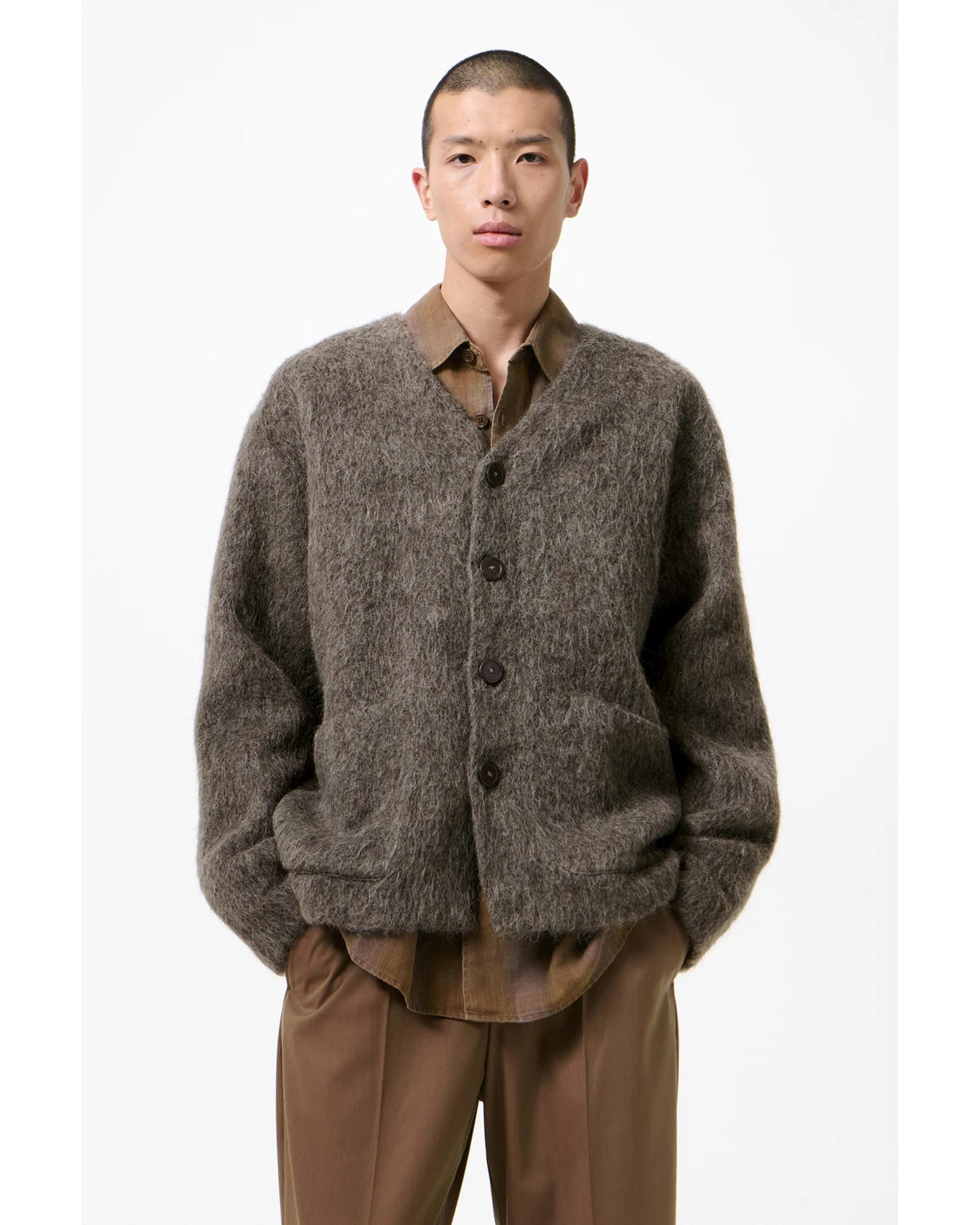 MOHAIR CARDIGAN  GRAY