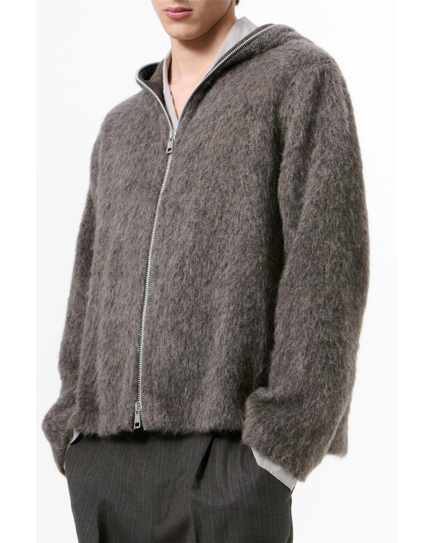 FULL ZIP HOOD  GRAY  2266FM