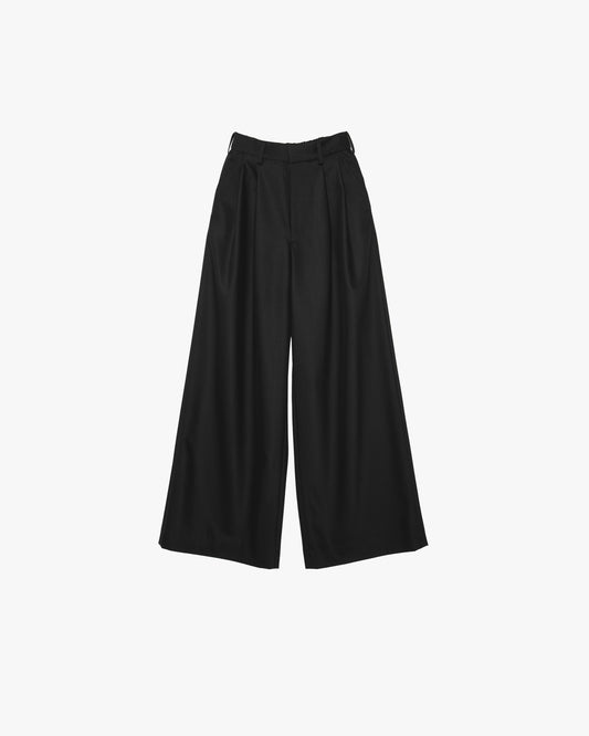 Techno Wool Nylon Two Tuck Wide Pants