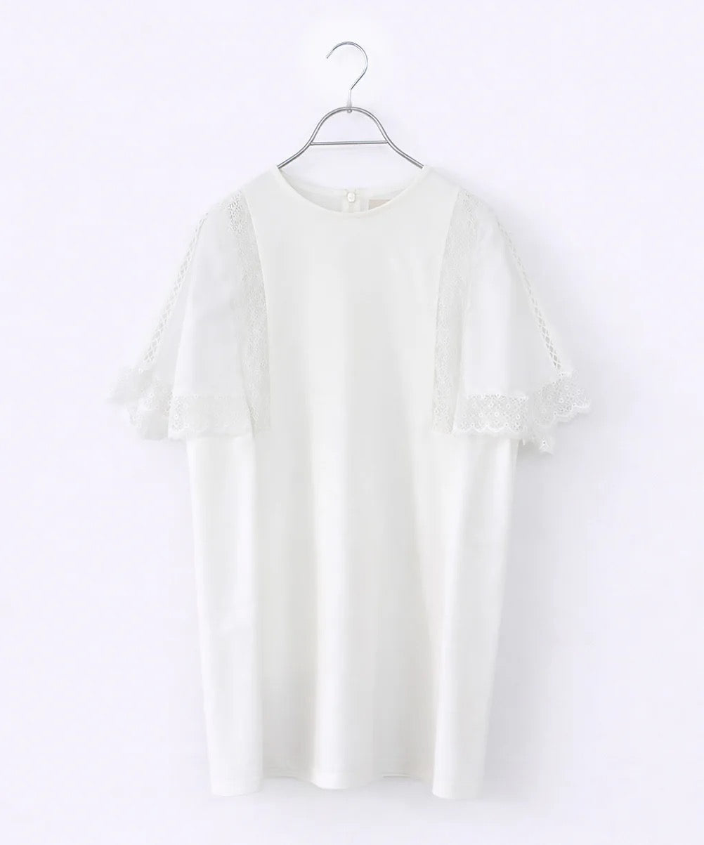 laced handkerchief sleeve cut-sew