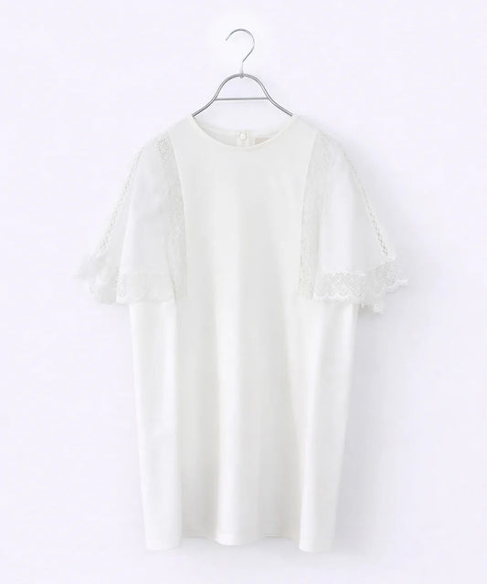 laced handkerchief sleeve cut-sew