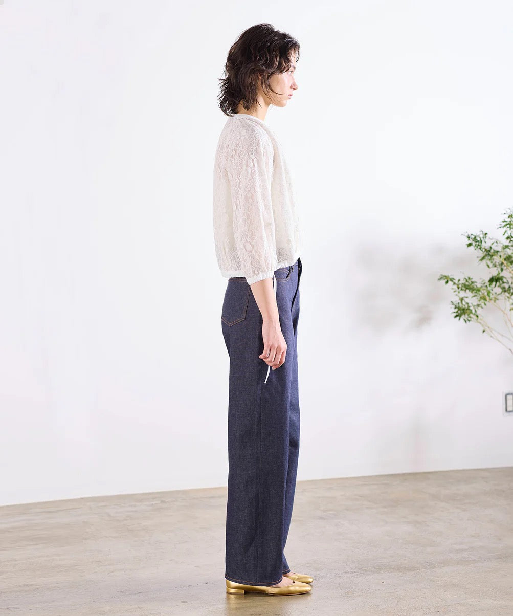 reversible sheer lace blouson