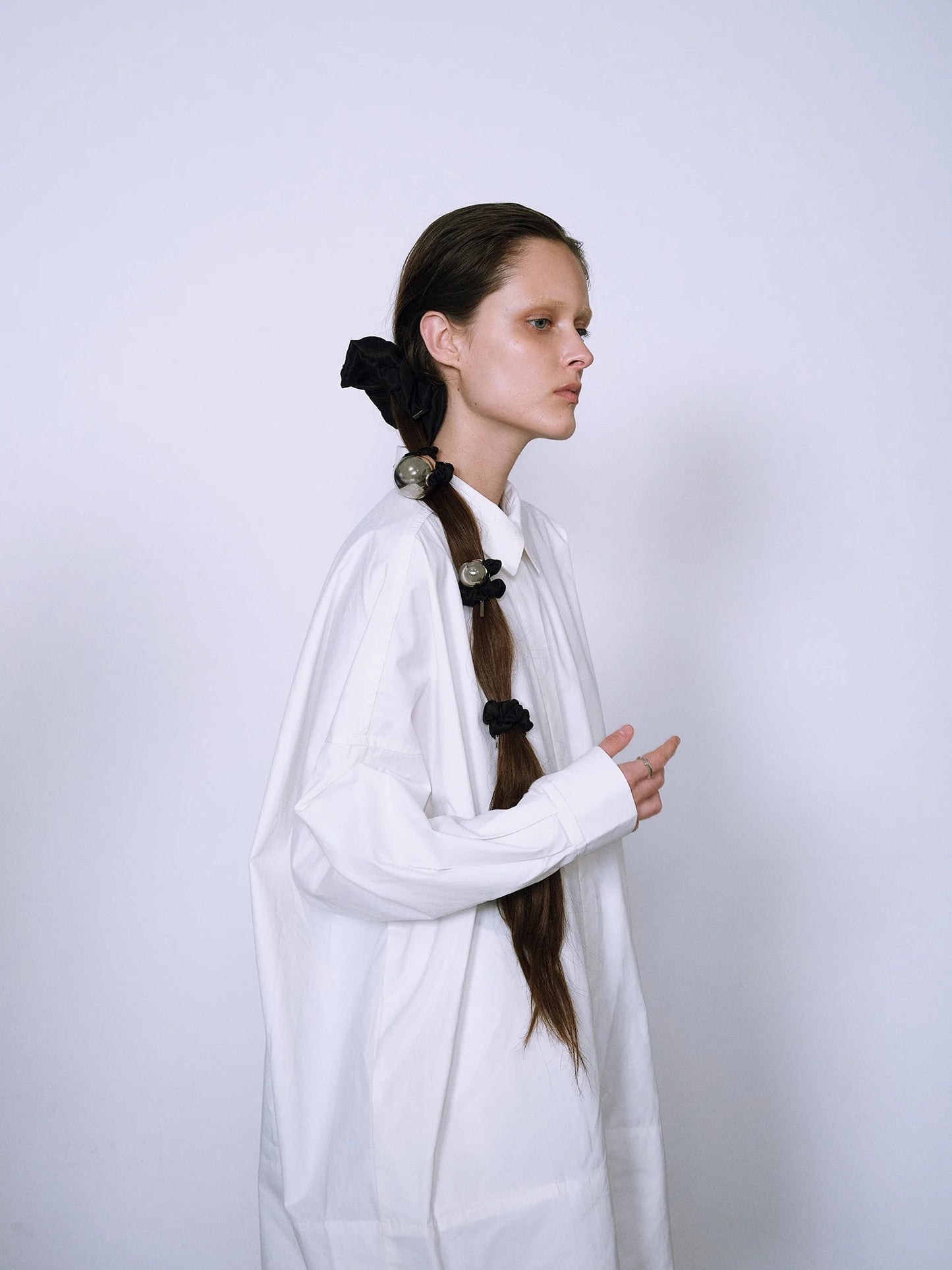 Medium Metal Ball Silk Scrunchie