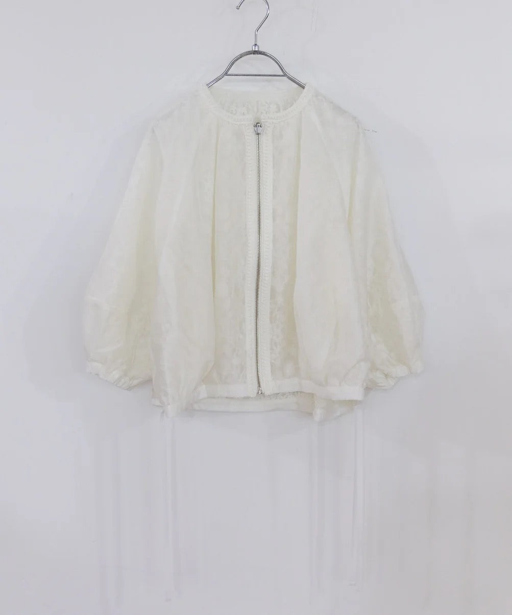 reversible sheer lace blouson