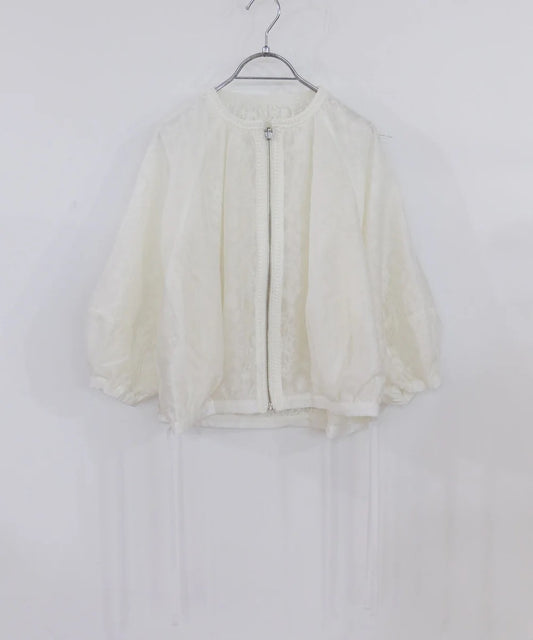 reversible sheer lace blouson