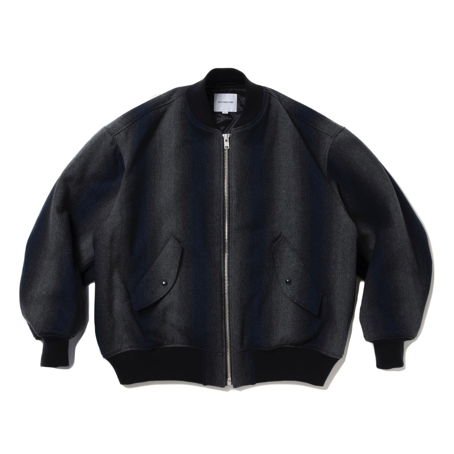 Ombre Stripe Wool Bomber Jacket