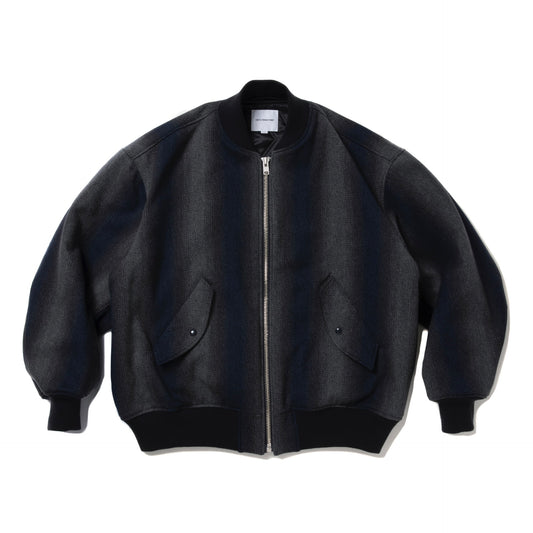 Ombre Stripe Wool Bomber Jacket