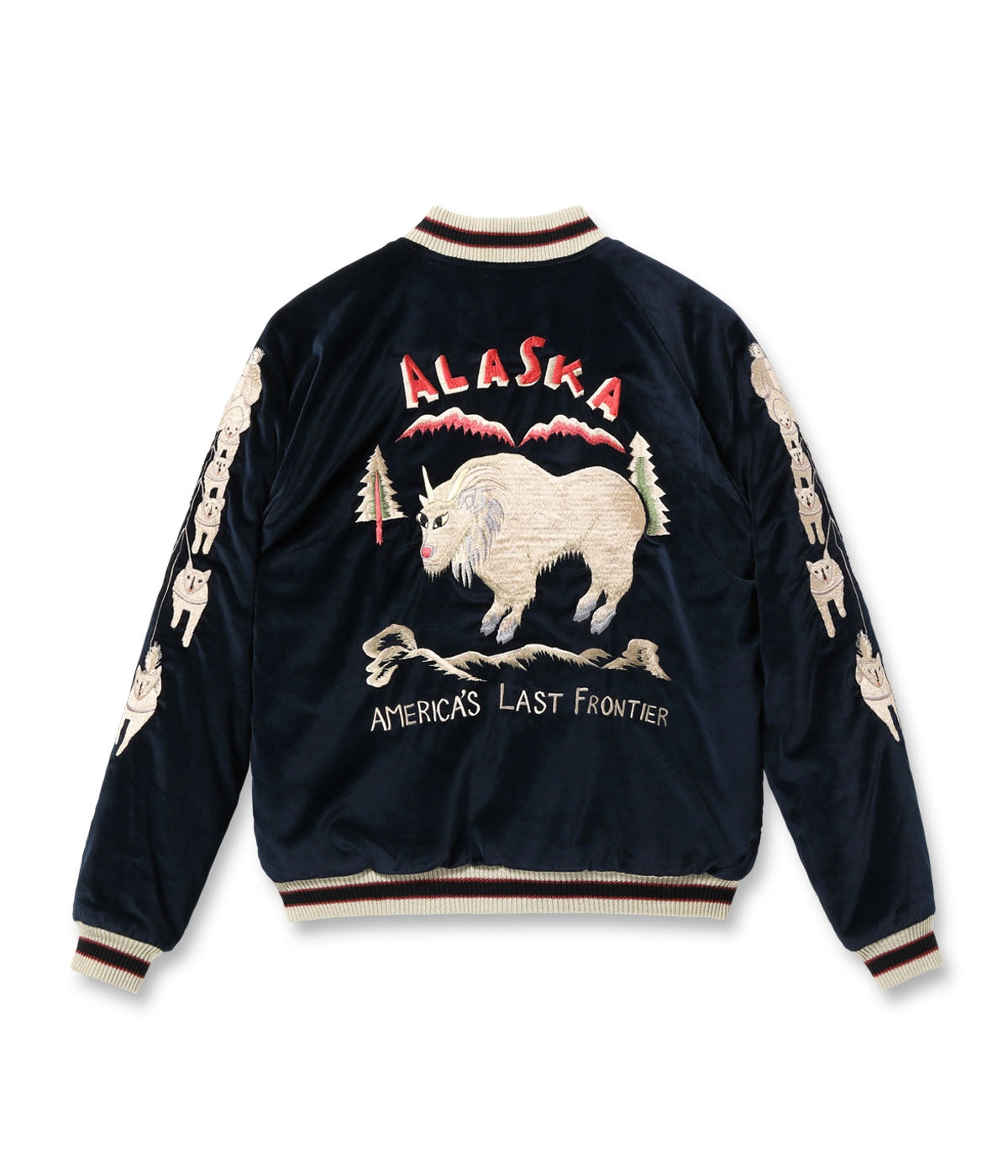 Late 1950s Style Velveteen Souvenir Jacket “MOUNTAIN GOAT” × “ALASKAN FLAG” TT15544-128