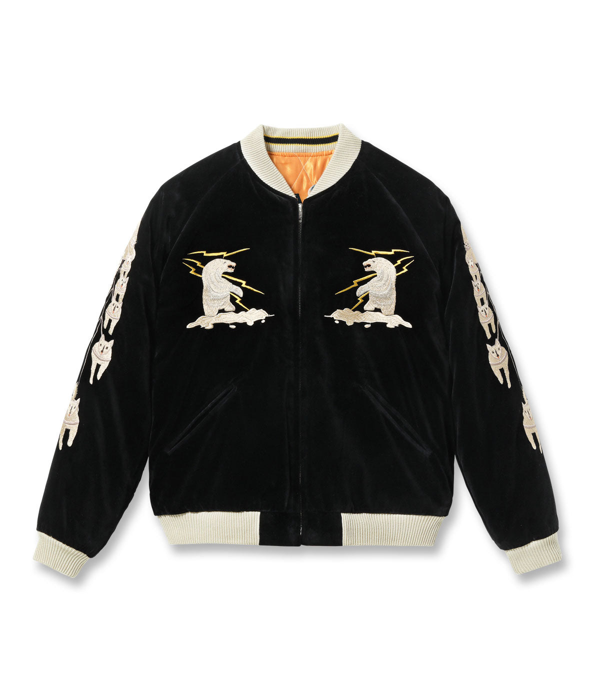 Late 1950s Style Velveteen Souvenir Jacket “POLAR BEAR” × “ALASKA MAP” TT15792-119