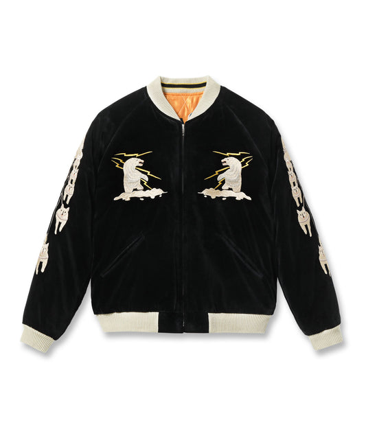 Late 1950s Style Velveteen Souvenir Jacket “POLAR BEAR” × “ALASKA MAP” TT15792-119