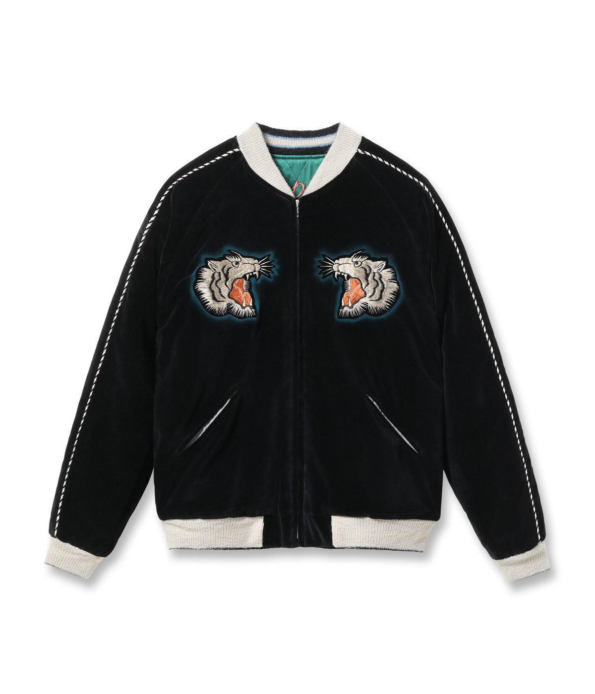 Mid 1950s Style Velveteen × Acetate Quilted Souvenir Jacket “Stencil Paint” TOYO ENTERPRISE 60th Anniversary Special Edition “TIGER HEAD” × “EAGLE” TT15809-119