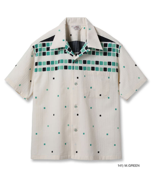 DOBBY COTTON OPEN SHIRT “SQUARE” SH39717