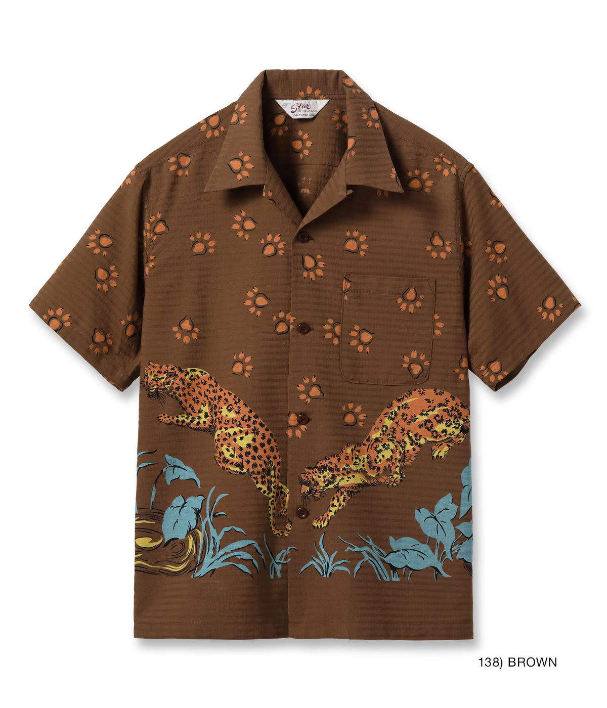 DOBBY COTTON OPEN SHIRT “LEOPARD” SH39720