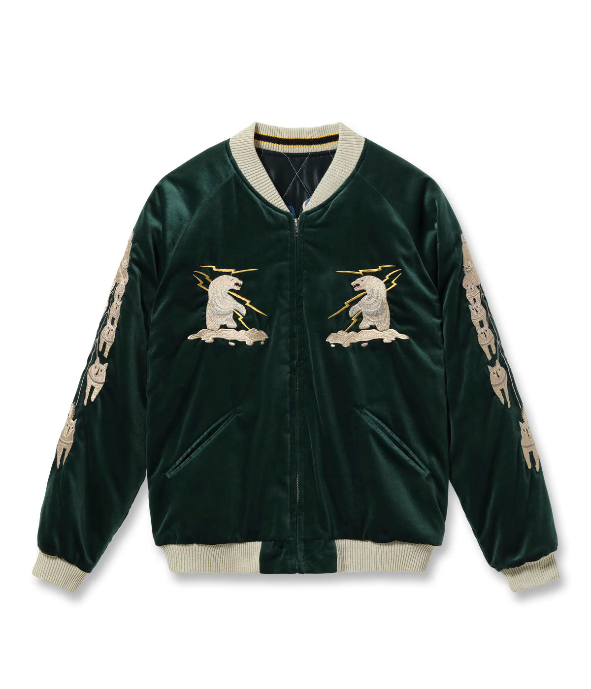 Late 1950s Style Velveteen Souvenir Jacket “POLAR BEAR” × “ALASKA MAP”TT15974-145