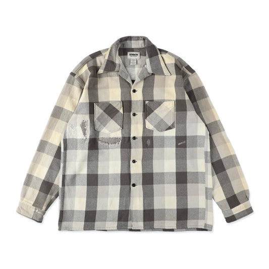 DAMAGED AND STAINED FLANNEL SHIRT